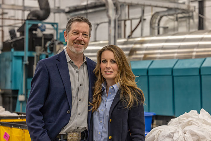 Jocelyn and Justin Burwash are proud to provide Calgary restaurants and hotels with superior commercial linen services.